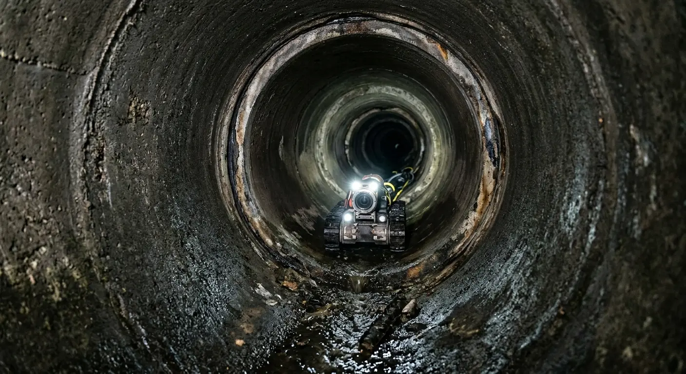 Robotic sewer camera inspecting pipe interior for Drain Snake Service in Oregon